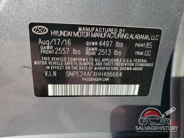 5NPE24AFXHH486664 2017 HYUNDAI SONATA photo no. 12