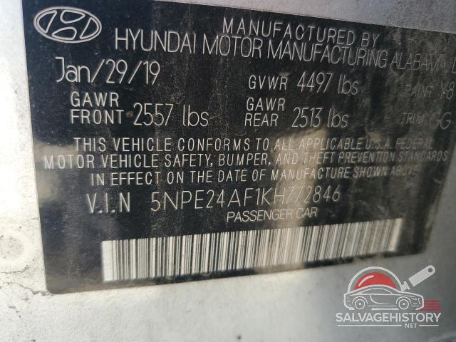 5NPE24AF1KH772846 2019 HYUNDAI SONATA photo no. 12