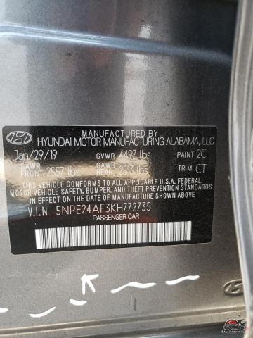 5NPE24AF3KH772735 2019 HYUNDAI SONATA photo no. 13
