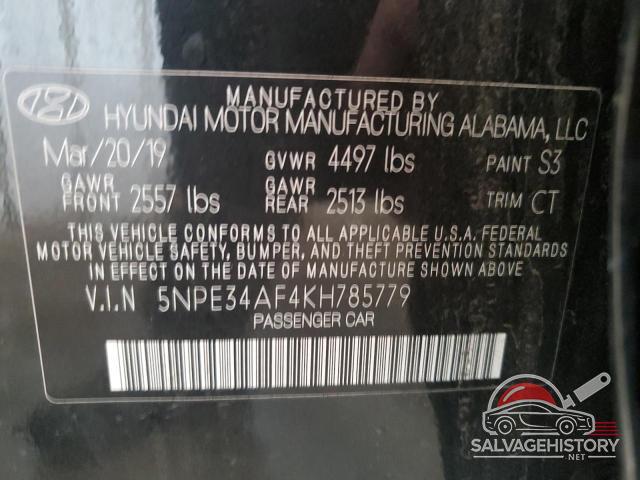 5NPE34AF4KH785779 2019 HYUNDAI SONATA photo no. 12