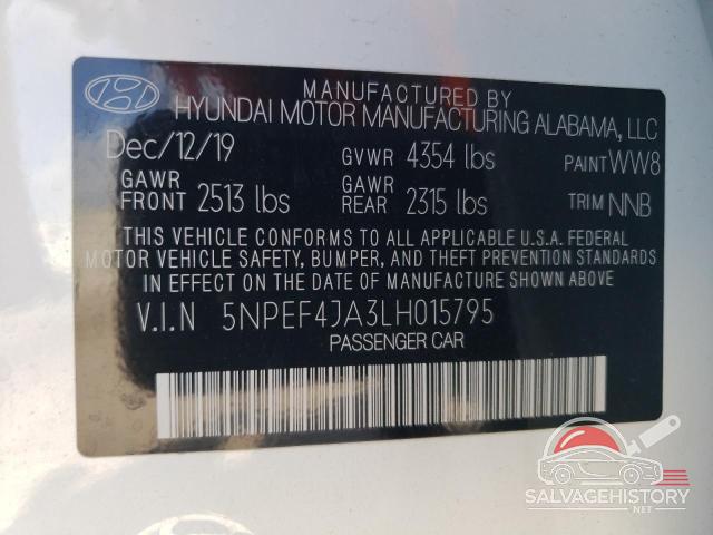5NPEF4JA3LH015795 2020 HYUNDAI SONATA photo no. 13