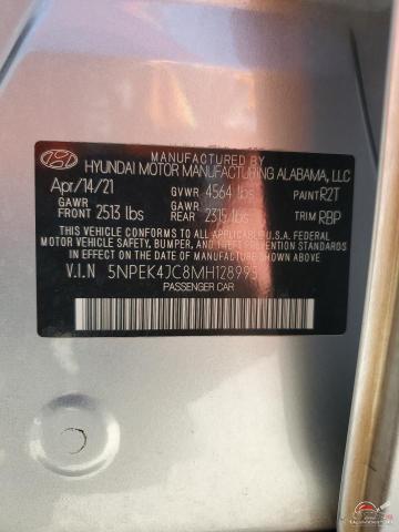 5NPEK4JC8MH128995 2021 HYUNDAI SONATA photo no. 12