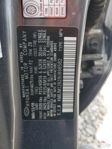 KM8JM12B28U898582 2008 HYUNDAI TUCSON photo no. 12