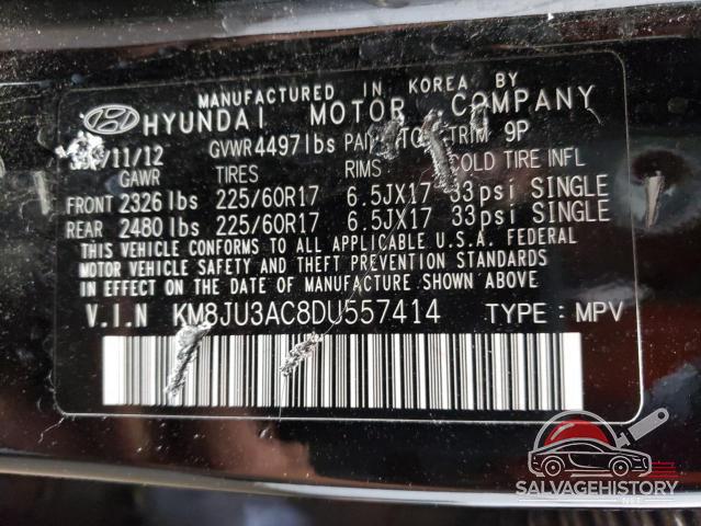 KM8JU3AC8DU557414 2013 HYUNDAI TUCSON photo no. 13