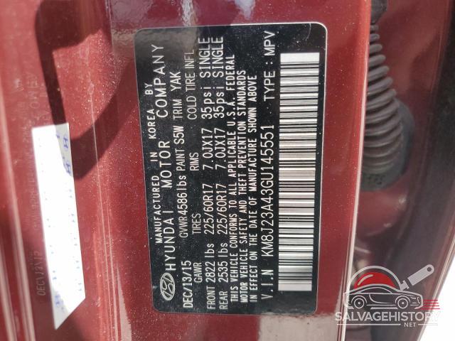 KM8J23A43GU145551 2016 HYUNDAI TUCSON photo no. 14