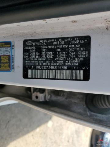 KM8J3CA44HU266796 2017 HYUNDAI TUCSON photo no. 13