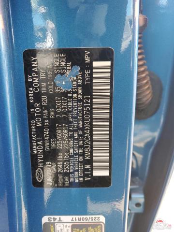 KM8J2CA4XKU075121 2019 HYUNDAI TUCSON photo no. 12