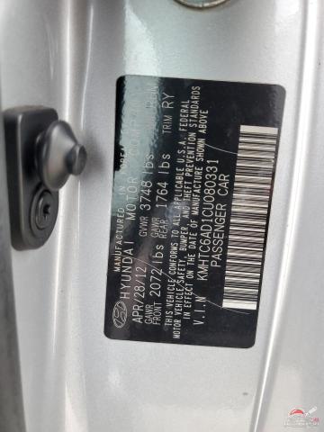 KMHTC6AD1CU080331 2012 HYUNDAI VELOSTER photo no. 12