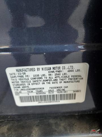 JNKAJ09E88M305829 2008 INFINITI EX35 photo no. 12