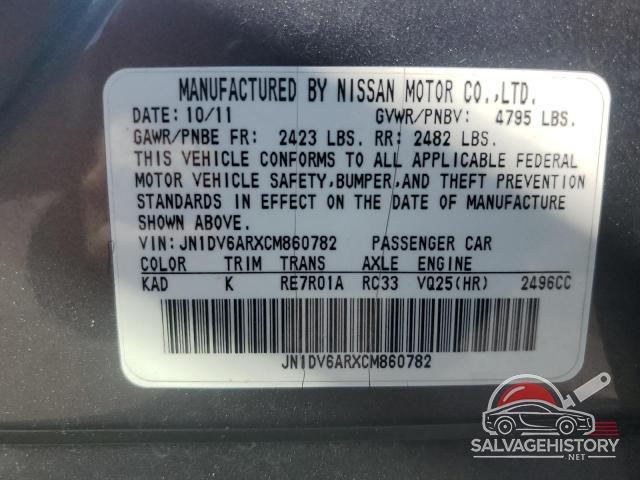 JN1DV6ARXCM860782 2012 INFINITI G25 photo no. 12