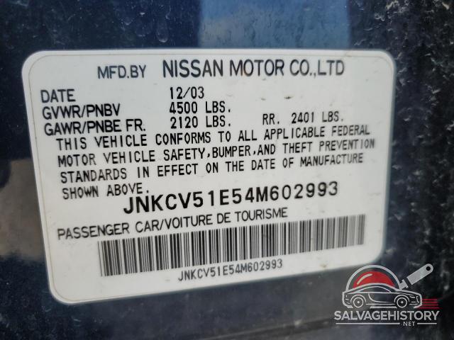 JNKCV51E54M602993 2004 INFINITI G35 photo no. 12