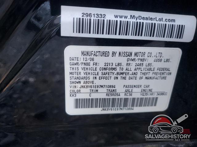 JNKBV61E97M710894 2007 INFINITI G35 photo no. 12