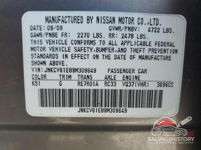 JNKCV61E89M309649 2009 INFINITI G37 photo no. 12
