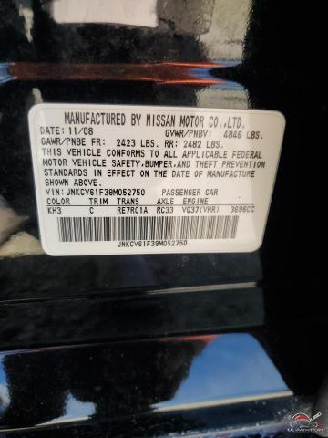 JNKCV61F39M052750 2009 INFINITI G37 photo no. 13