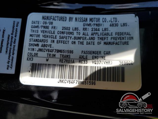 JNKCV64F79M651596 2009 INFINITI G37 photo no. 12
