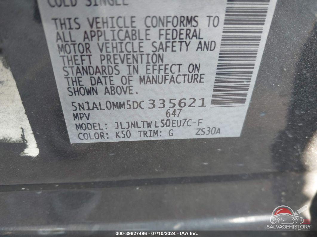 5N1AL0MM5DC335621 2013 INFINITI JX35 photo no. 9