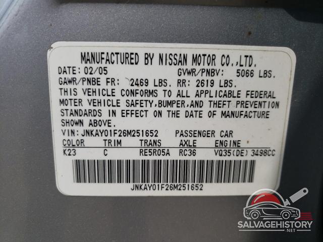 JNKAY01F26M251652 2006 INFINITI M35 photo no. 12