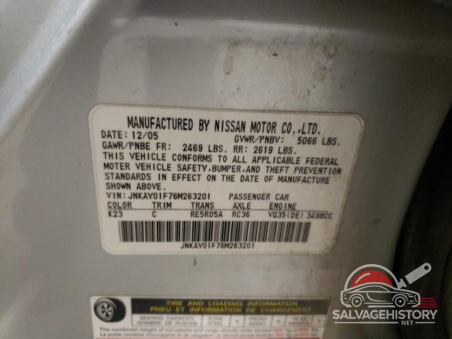 JNKAY01F76M263201 2006 INFINITI M35 photo no. 12