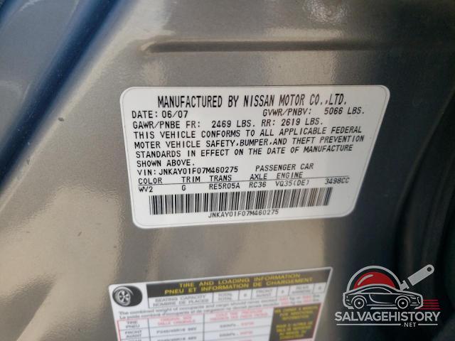 JNKAY01F07M460275 2007 INFINITI M35 photo no. 12