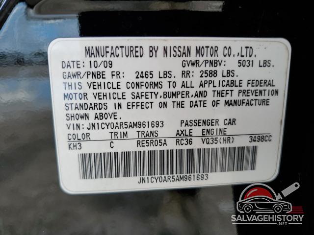 JN1CY0AR5AM961693 2010 INFINITI M35 photo no. 12