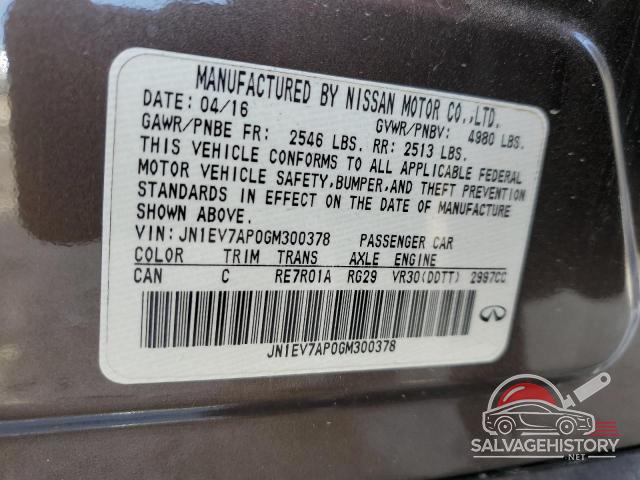 JN1EV7AP0GM300378 2016 INFINITI Q50 photo no. 12