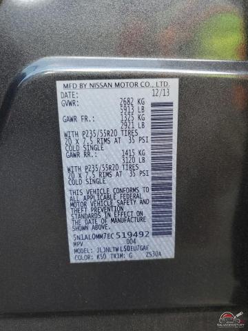 5N1AL0MM7EC519492 2014 INFINITI QX60 photo no. 13