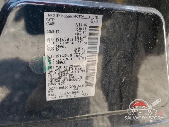 5N1AL0MM6GC505344 2016 INFINITI QX60 photo no. 13