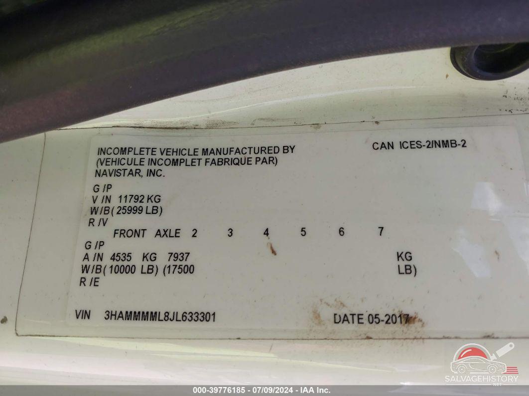 3HAMMMML8JL633301 2018 INTERNATIONAL DURASTAR 4300 photo no. 8