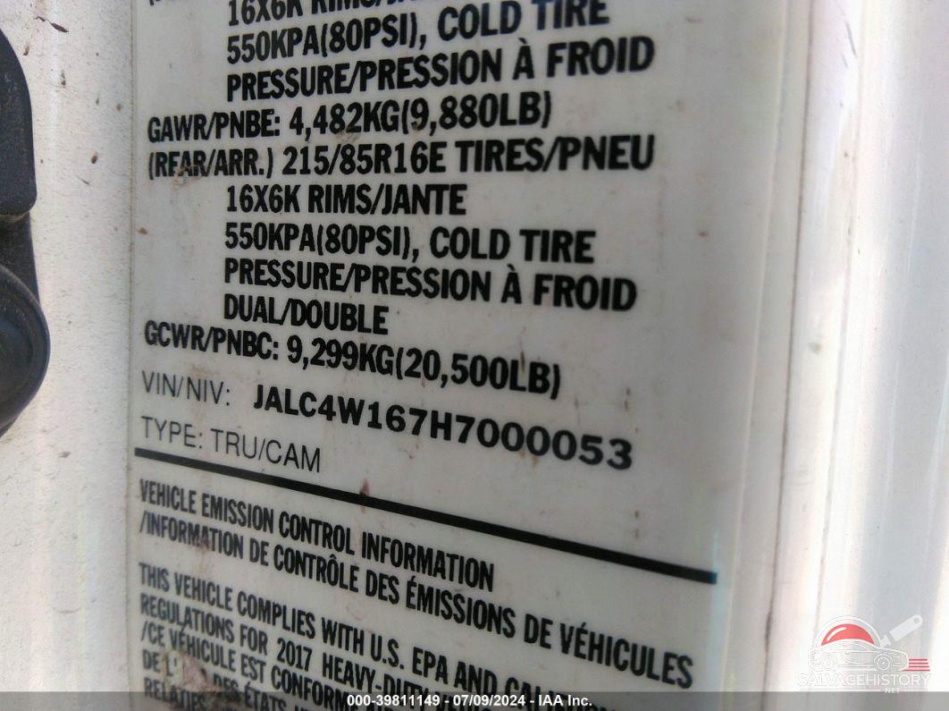 JALC4W167H7000053 2017 ISUZU NPR HD DSL REG AT photo no. 8