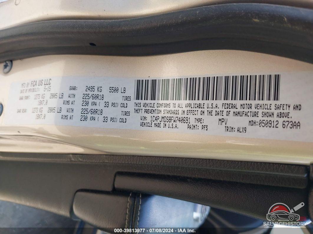 1C4PJMDS8FW740691 2015 JEEP CHEROKEE photo no. 9