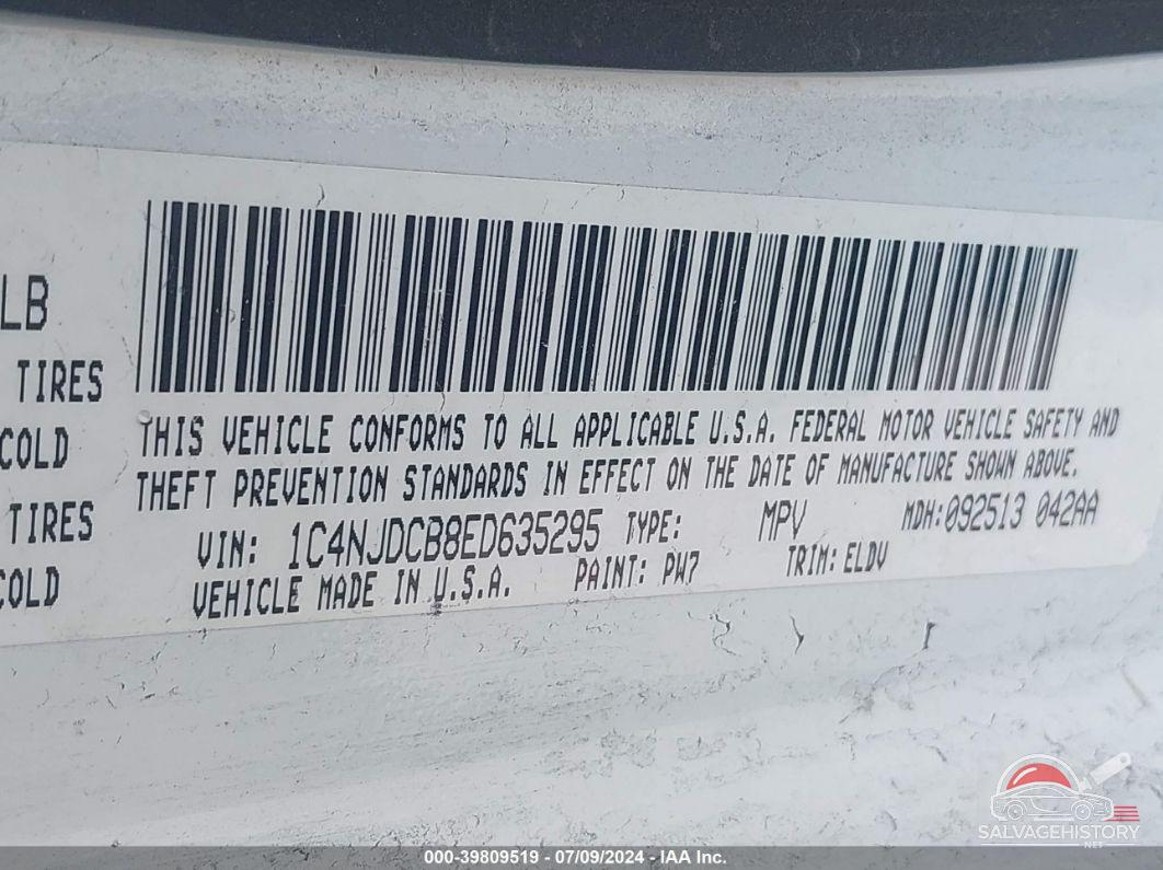 1C4NJDCB8ED635295 2014 JEEP COMPASS photo no. 9