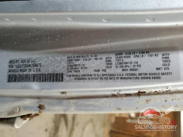 1C6JJTEG5NL150479 2022 JEEP GLADIATOR photo no. 14
