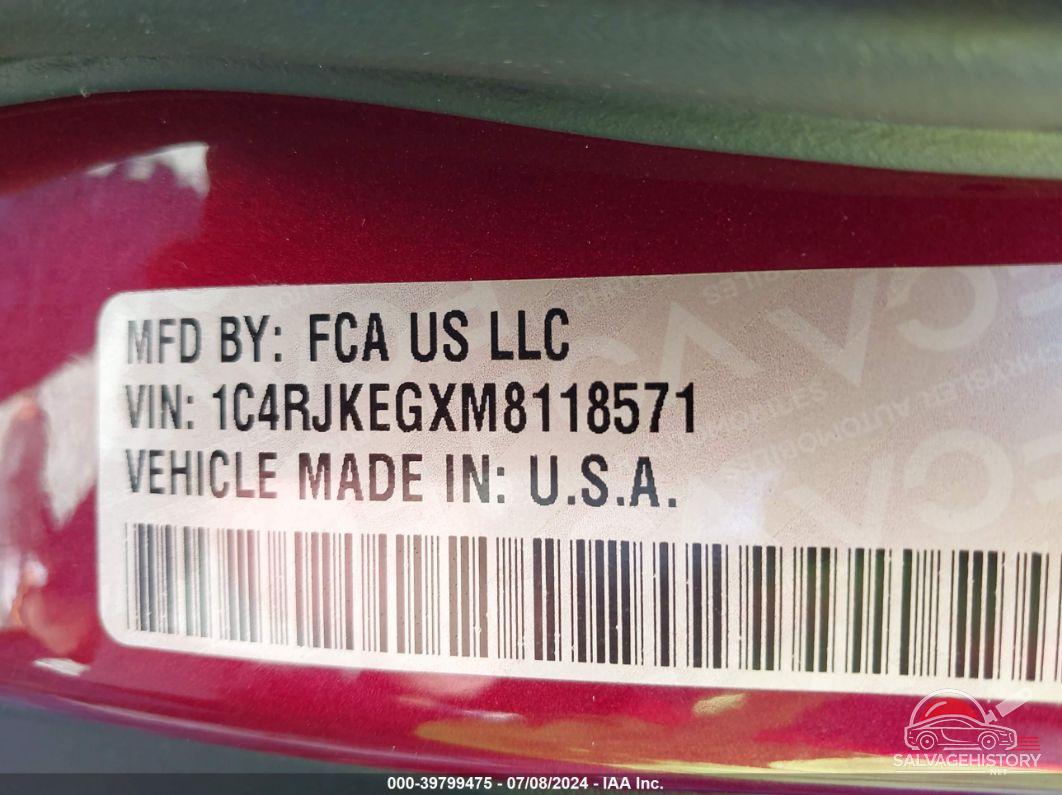 1C4RJKEGXM8118571 2021 JEEP GRAND CHEROKEE L photo no. 9