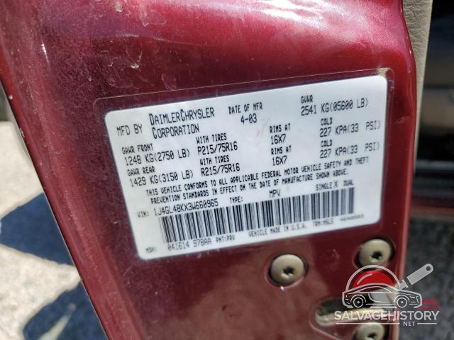 1J4GL48KX3W660965 2003 JEEP LIBERTY photo no. 12