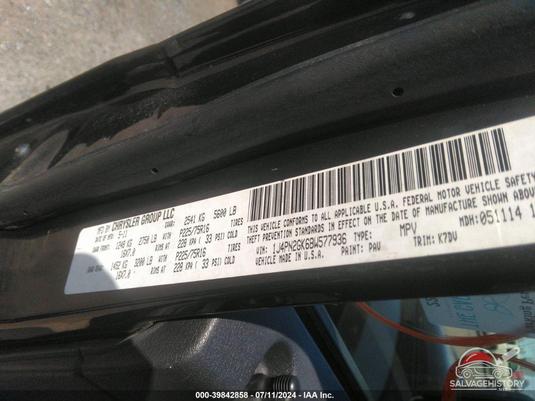 1J4PN2GK6BW577936 2011 JEEP LIBERTY photo no. 9