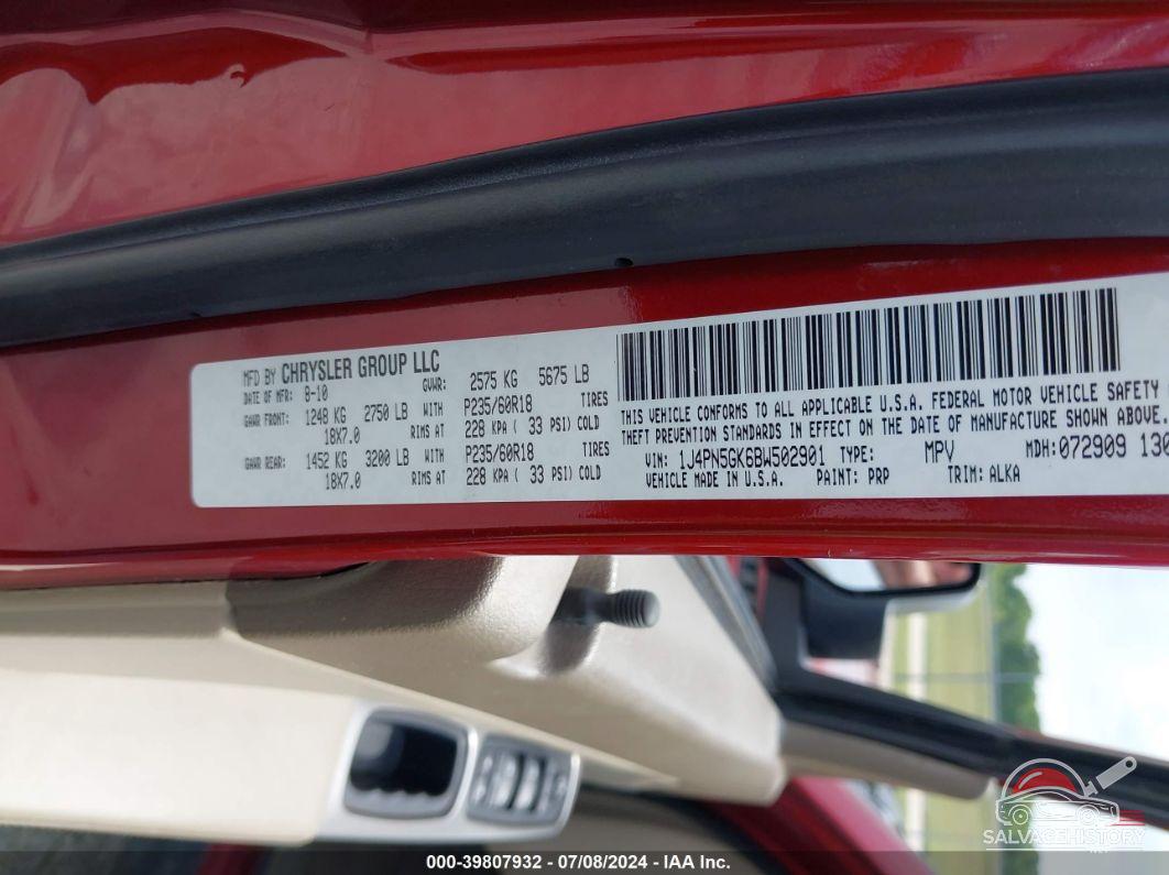 1J4PN5GK6BW502901 2011 JEEP LIBERTY photo no. 9