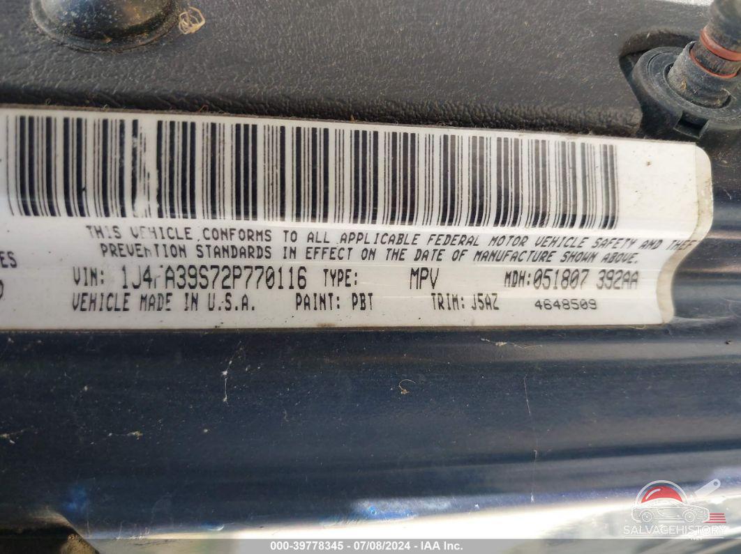 1J4FA39S72P770116 2002 JEEP WRANGLER photo no. 9