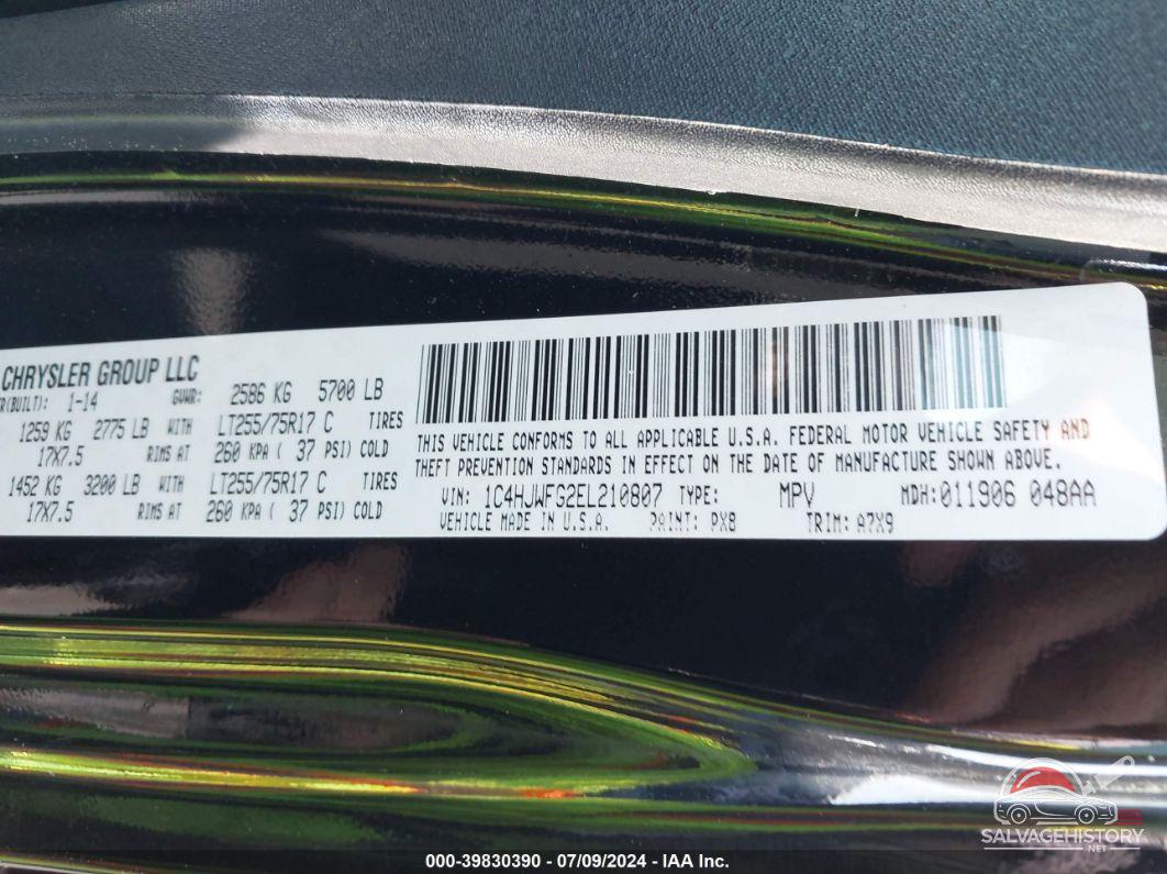 1C4HJWFG2EL210807 2014 JEEP WRANGLER UNLIMITED photo no. 9