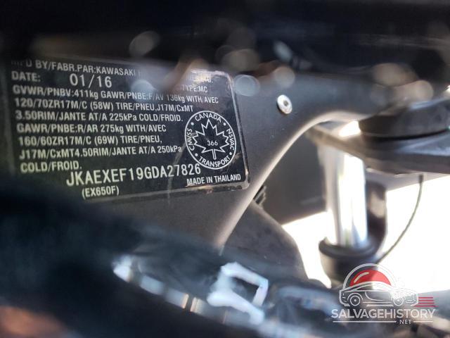 JKAEXEF19GDA27826 2016 KAWASAKI EX650 F photo no. 10