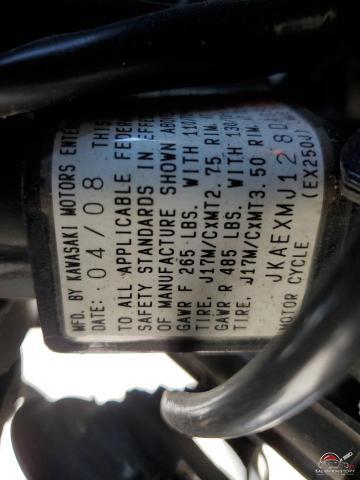 JKAEXMJ128DA09302 2008 KAWASAKI NINJA 250R photo no. 9