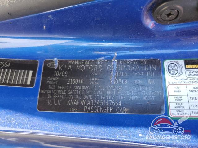 KNAFW6A37A5147664 2010 KIA FORTE photo no. 12
