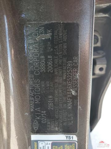 KNAFX4A6XE5225789 2014 KIA FORTE photo no. 12