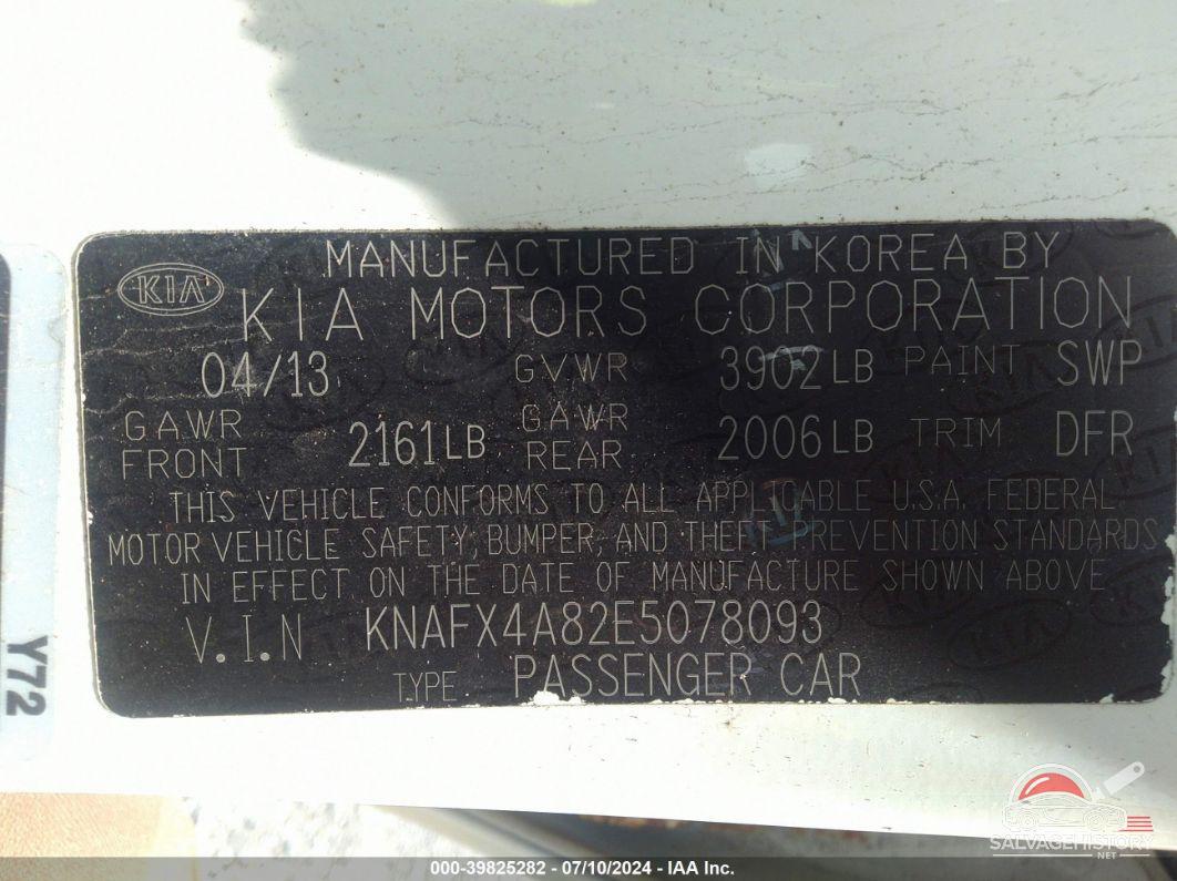 KNAFX4A82E5078093 2014 KIA FORTE photo no. 5
