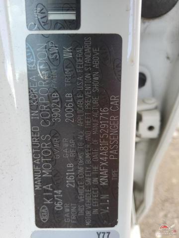 KNAFX4A81F5291716 2015 KIA FORTE photo no. 12
