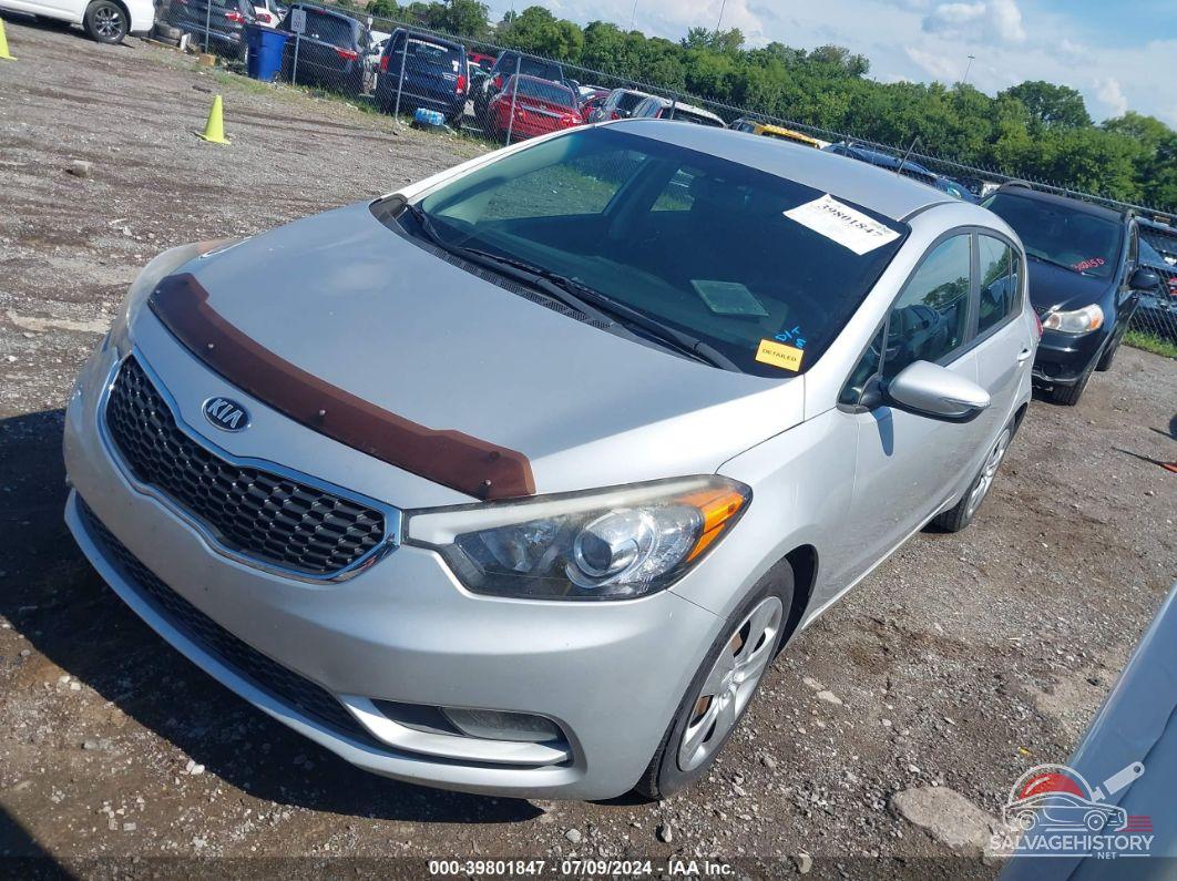 KNAFK5A81G5647197 2016 KIA FORTE photo no. 2