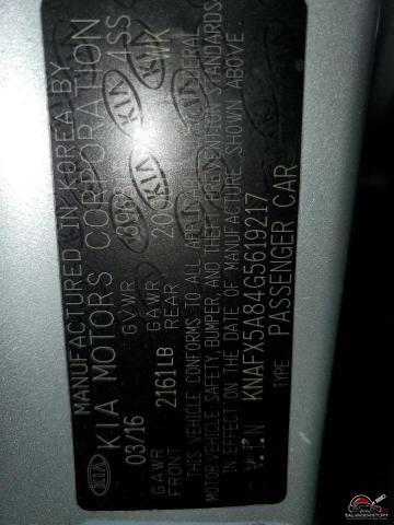 KNAFX5A84G5619217 2016 KIA FORTE photo no. 12