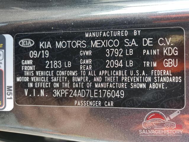 3KPF24AD7LE176049 2020 KIA FORTE photo no. 12