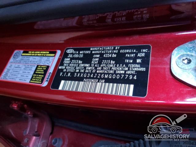 5XXG34J26MG007794 2021 KIA K5 photo no. 13