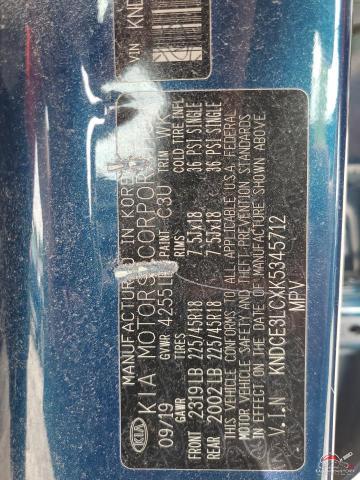 KNDCE3LCXK5345712 2019 KIA NIRO photo no. 12