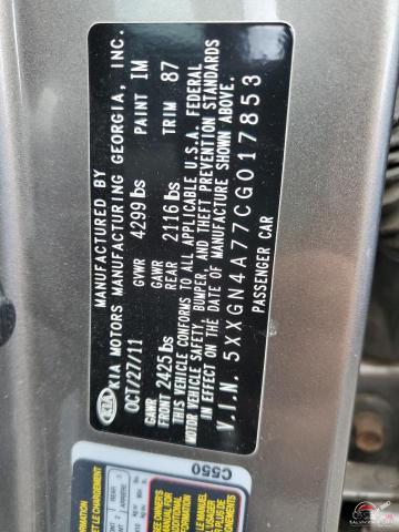 5XXGN4A77CG017853 2012 KIA OPTIMA photo no. 12